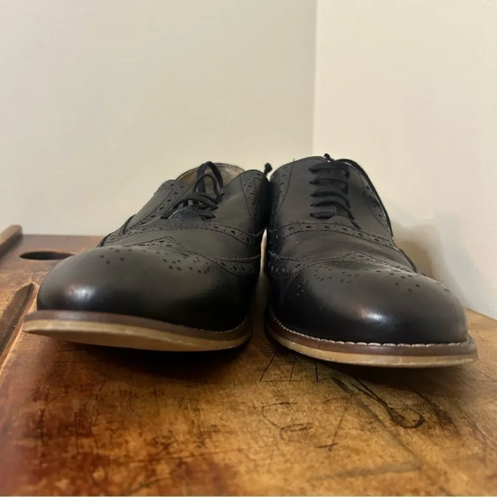 Stafford Black Leather Oxford Dress Shoes Men’s 11 see INFO